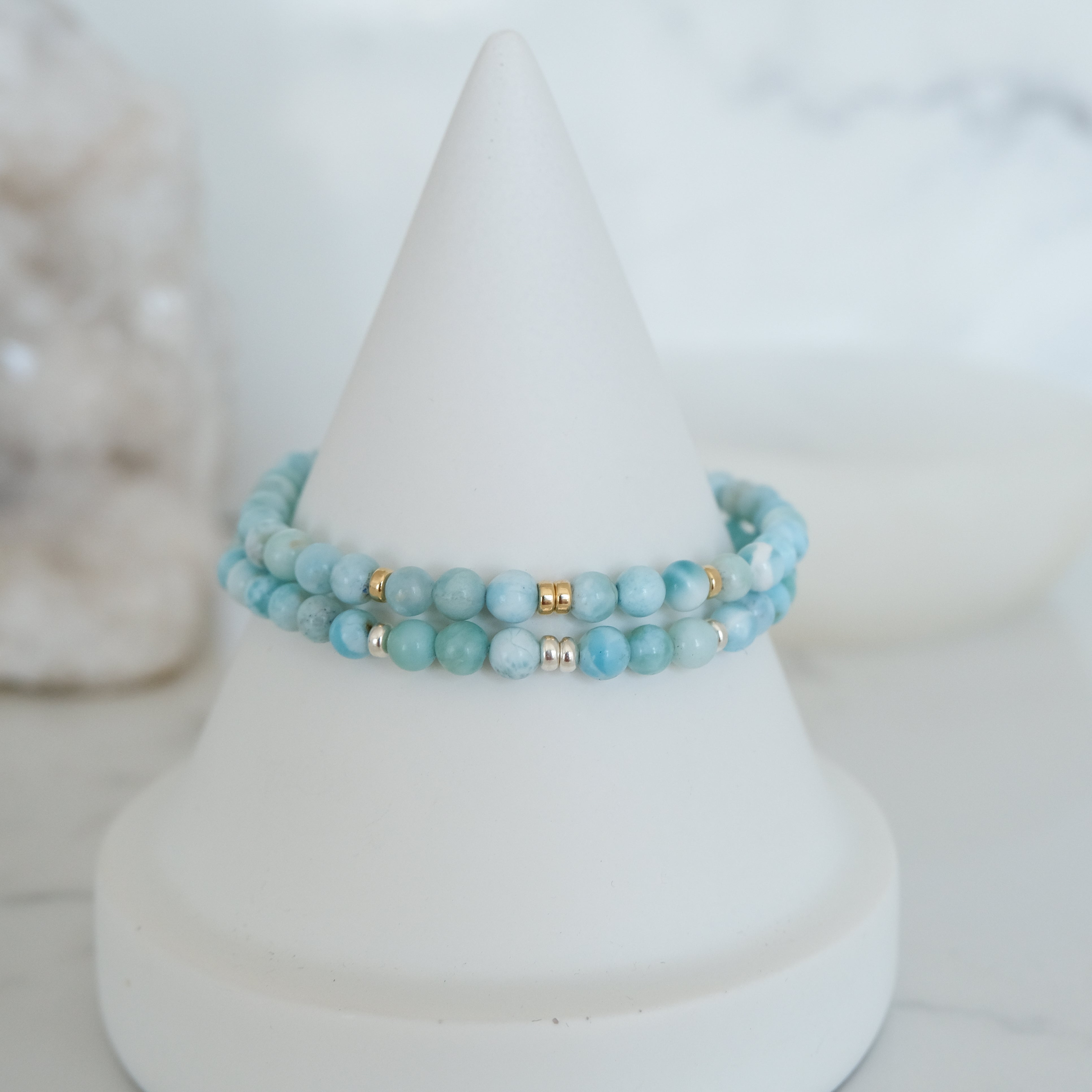 4mm larimar gemstone bracelets