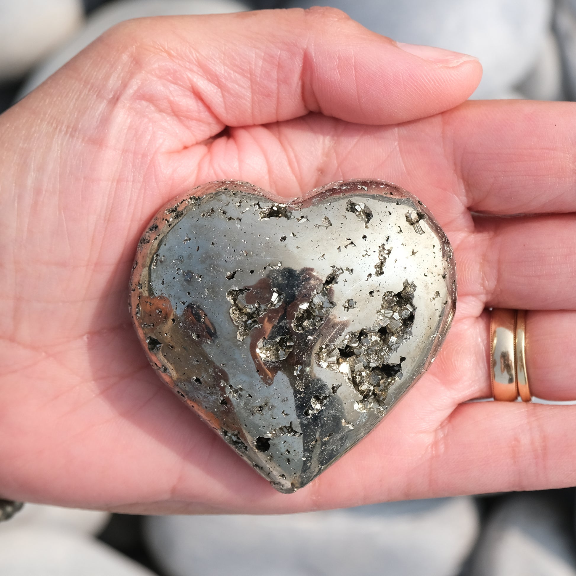 Pyrite heart crystal