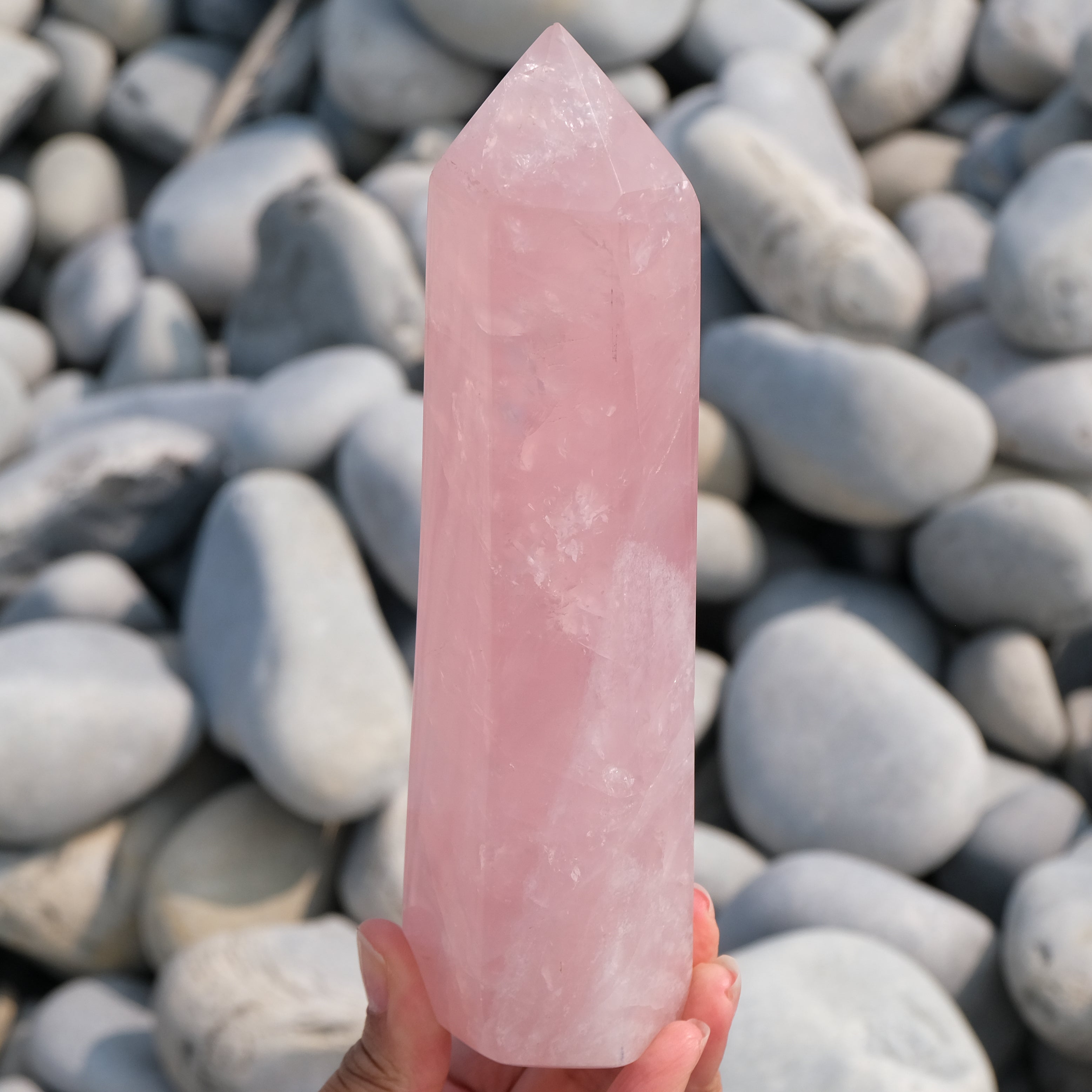 Rose quartz tower large