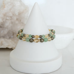 Abundance crystal bracelet in gold in both 6mm and 4mm from above