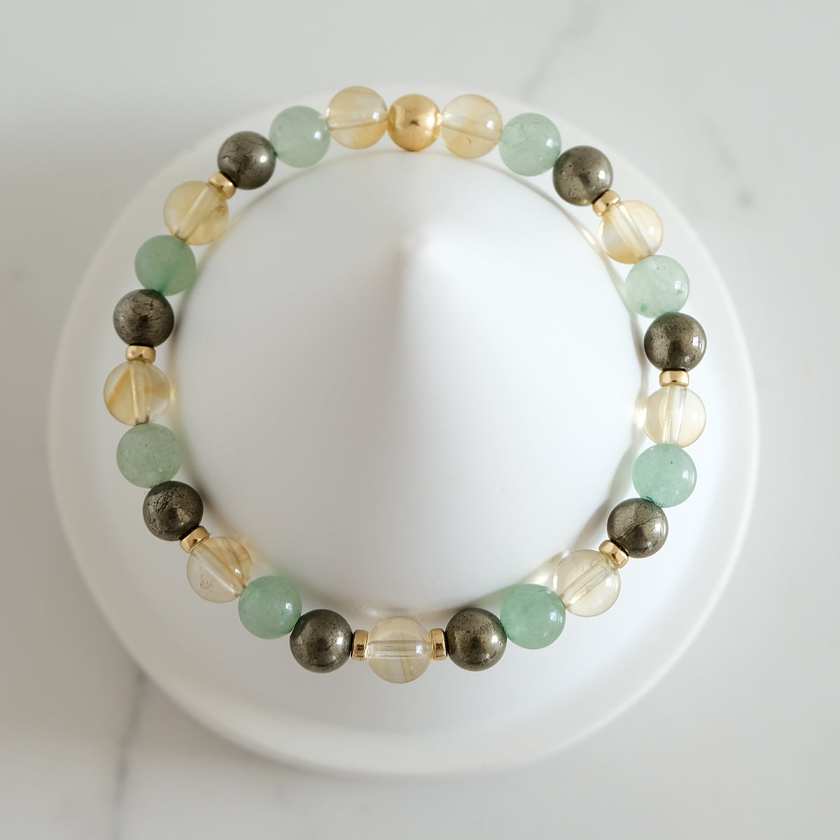 Abundance crystal bracelet in gold from above