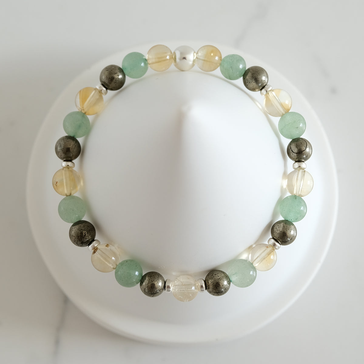 Abundance crystal bracelet in silver from above