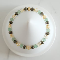 Abundance crystal bracelet in 4mm gold from above
