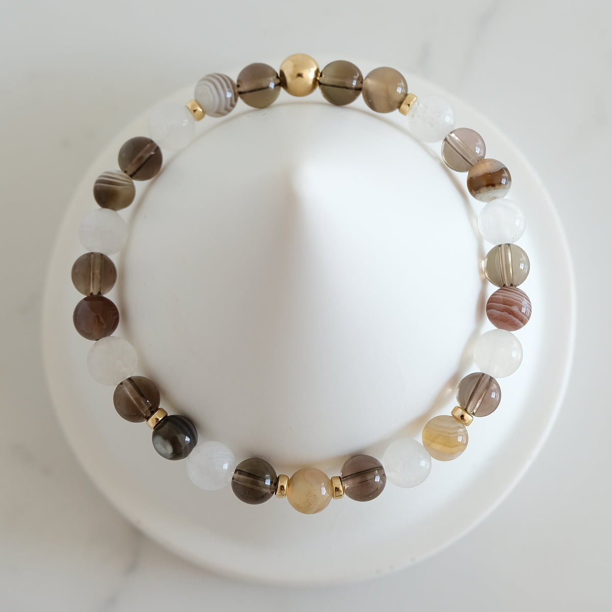 Samayla Sanctuary gemstone bracelet in gold from above