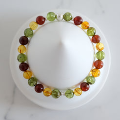 Inner power gemstone bracelet in silver from above