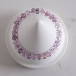 6mm Phantom amethyst gemstone bracelet sample sale from above