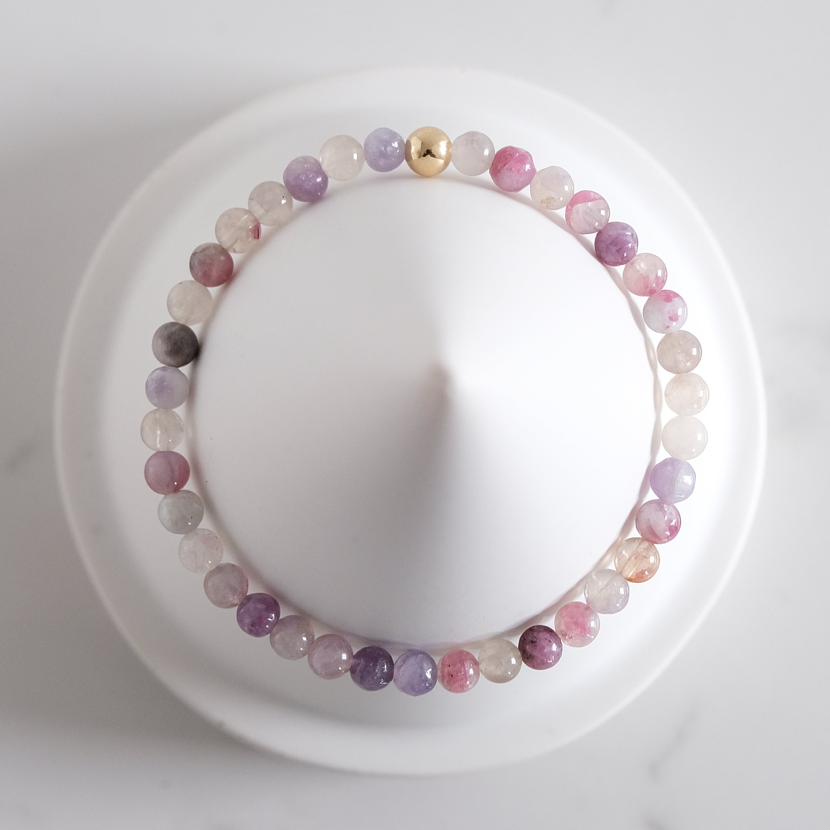 Tourmaline gemstone bracelet sample sale from above