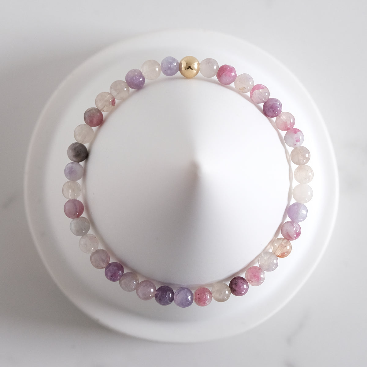 Tourmaline gemstone bracelet sample sale from above
