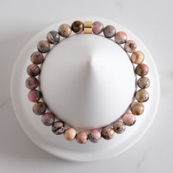 6mm rhodochrosite gemstone bracelet sample sale from above