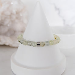 Prehnite sample sale bracelet in steel