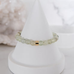 Prehnite sample sale bracelet in gold