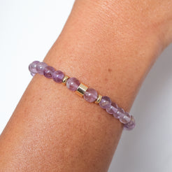 6mm Phantom amethyst gemstone bracelet sample sale worn on a model's wrist