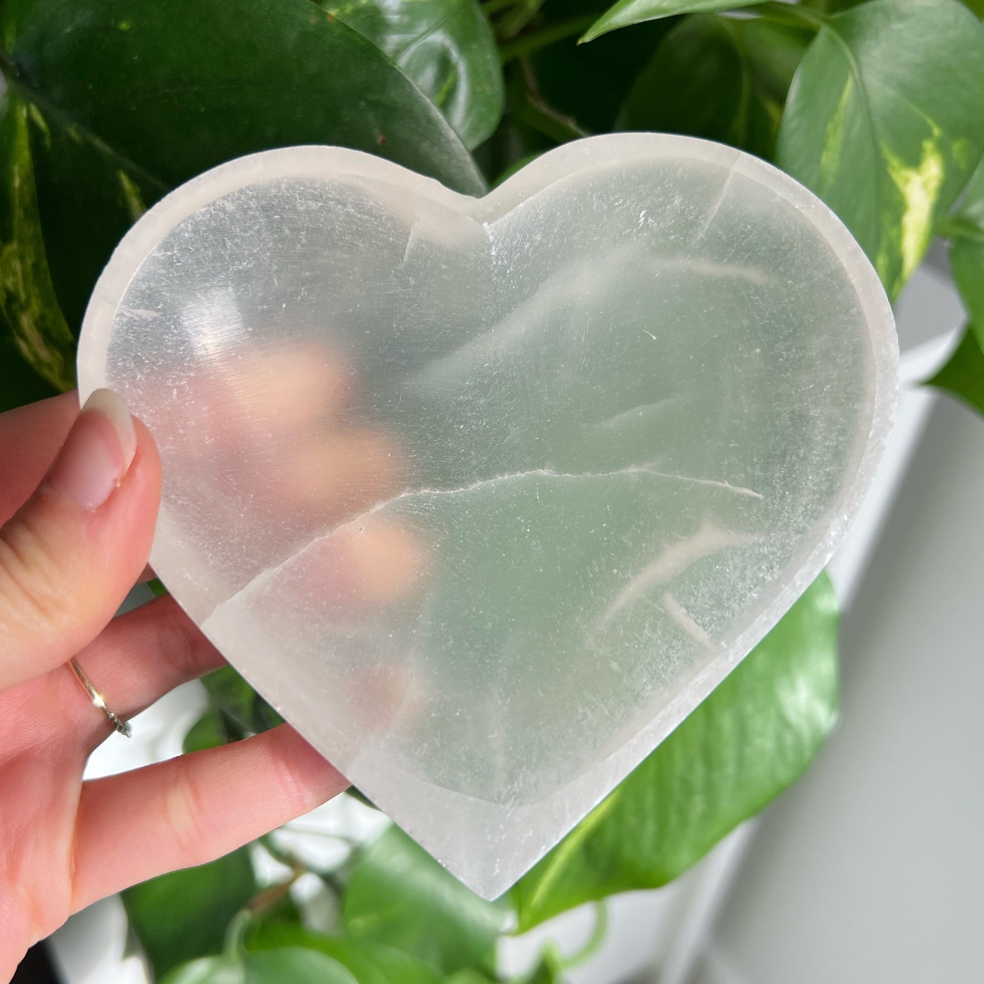White heart selenite bowl perfectly imperfect sale