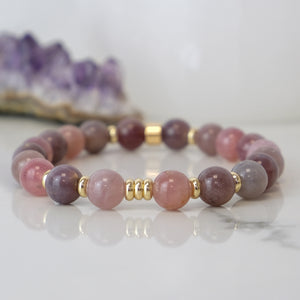 LAVENDER ROSE QUARTZ ENERGY GEMSTONE BRACELET