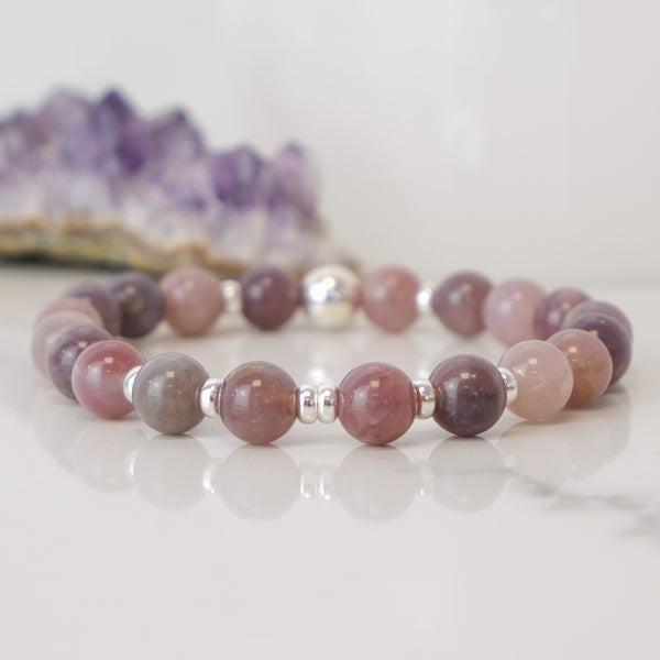 LAVENDER ROSE QUARTZ ENERGY GEMSTONE BRACELET