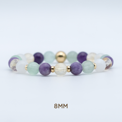 Samayla menopause gemstone bracelet in 8mm beads with gold filled accessories