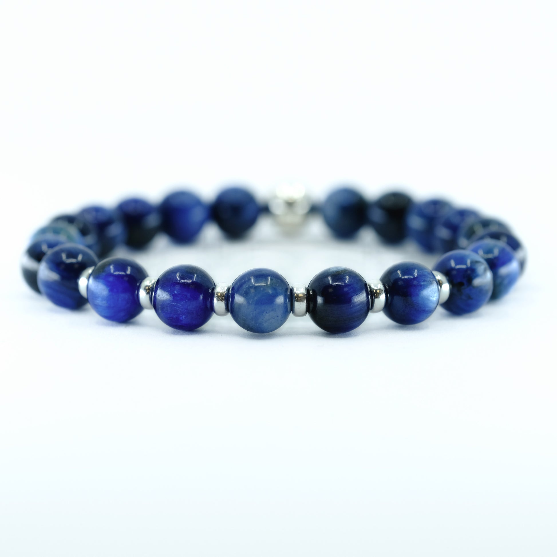 Kyanite gemstone bracelet with Silver  accents 