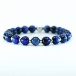Kyanite gemstone bracelet with Silver  accents 
