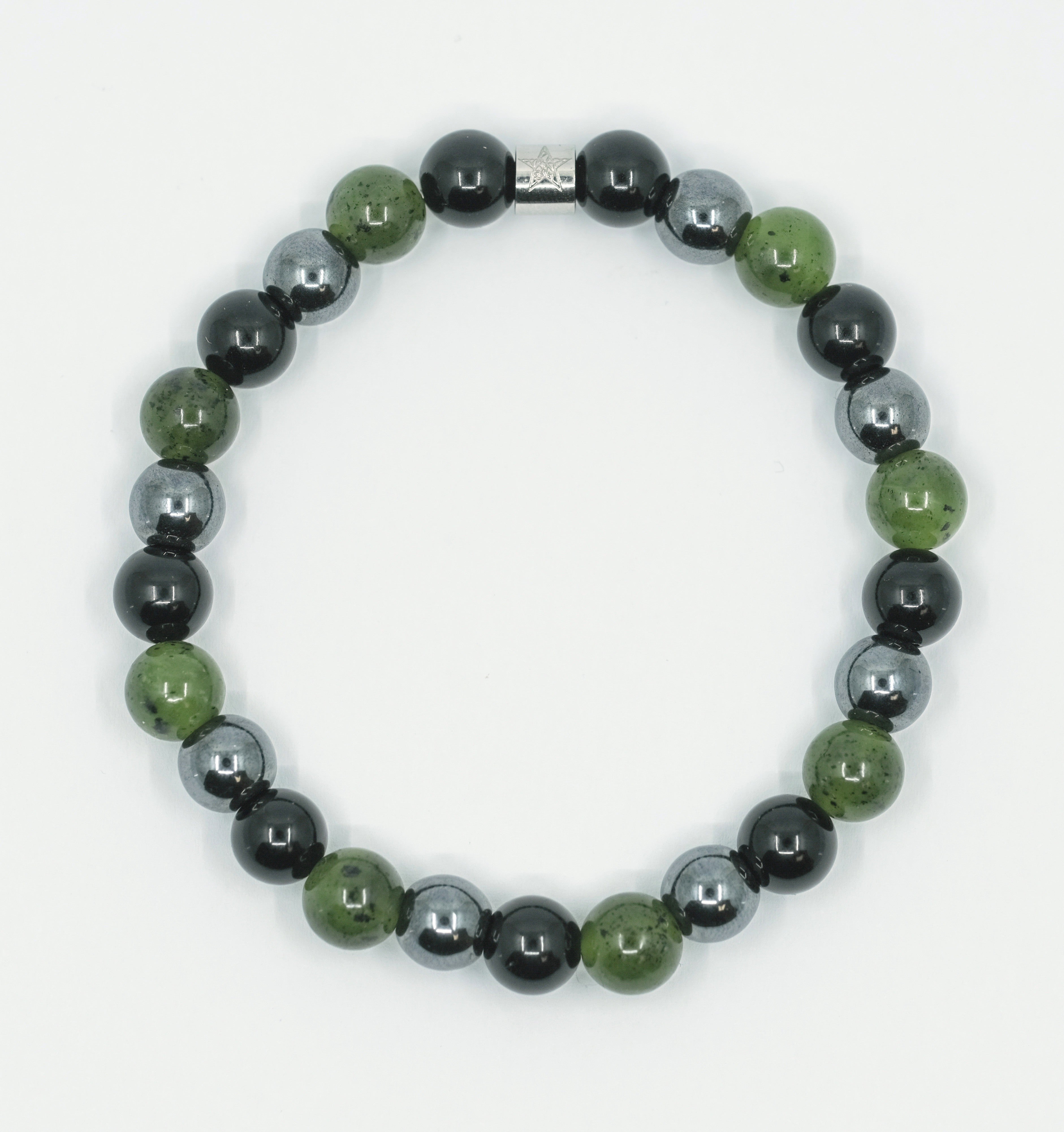 Jade Hematite and Onyx Energy Gemstone Bracelet