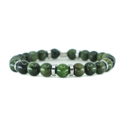 Diopside gemstone bracelet with stainless steel accessories