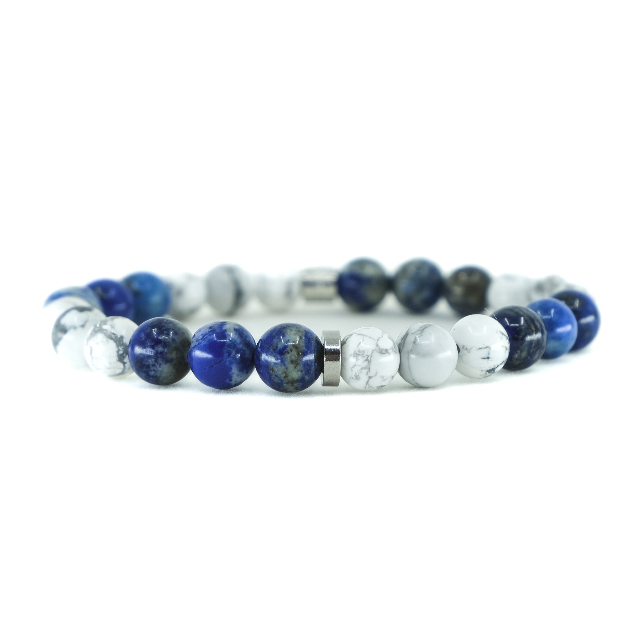 LAPIS LAZULI AND HOWLITE ENERGY GEMSTONE BRACELET
