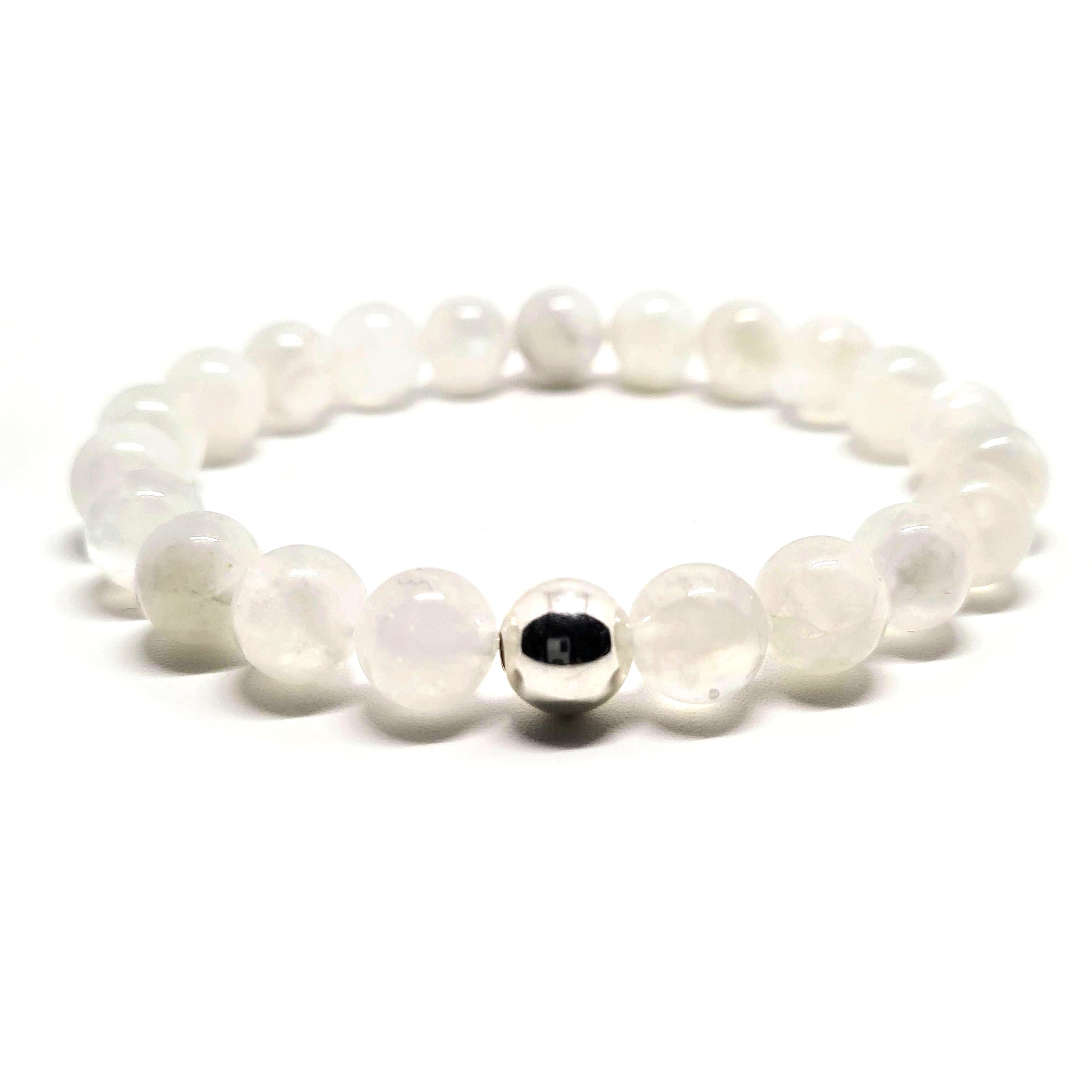 Moonstone gemstone bracelet with 925 silver accessory