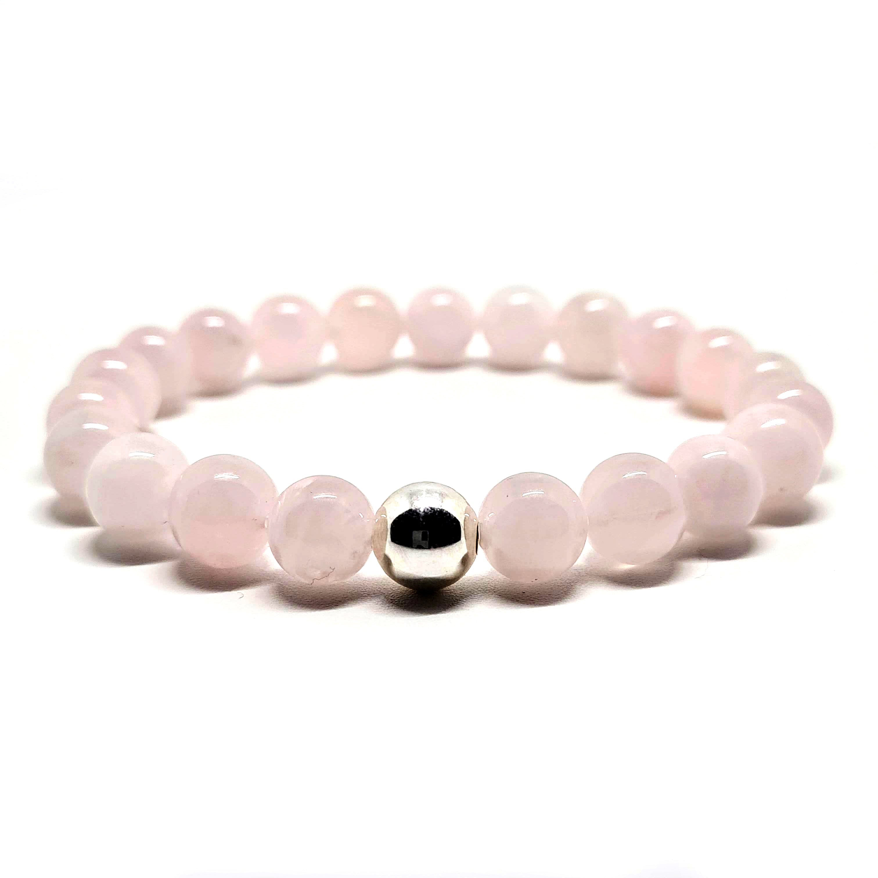 Rose Quartz Gemstone Bracelet with 925 Silver  accessory
