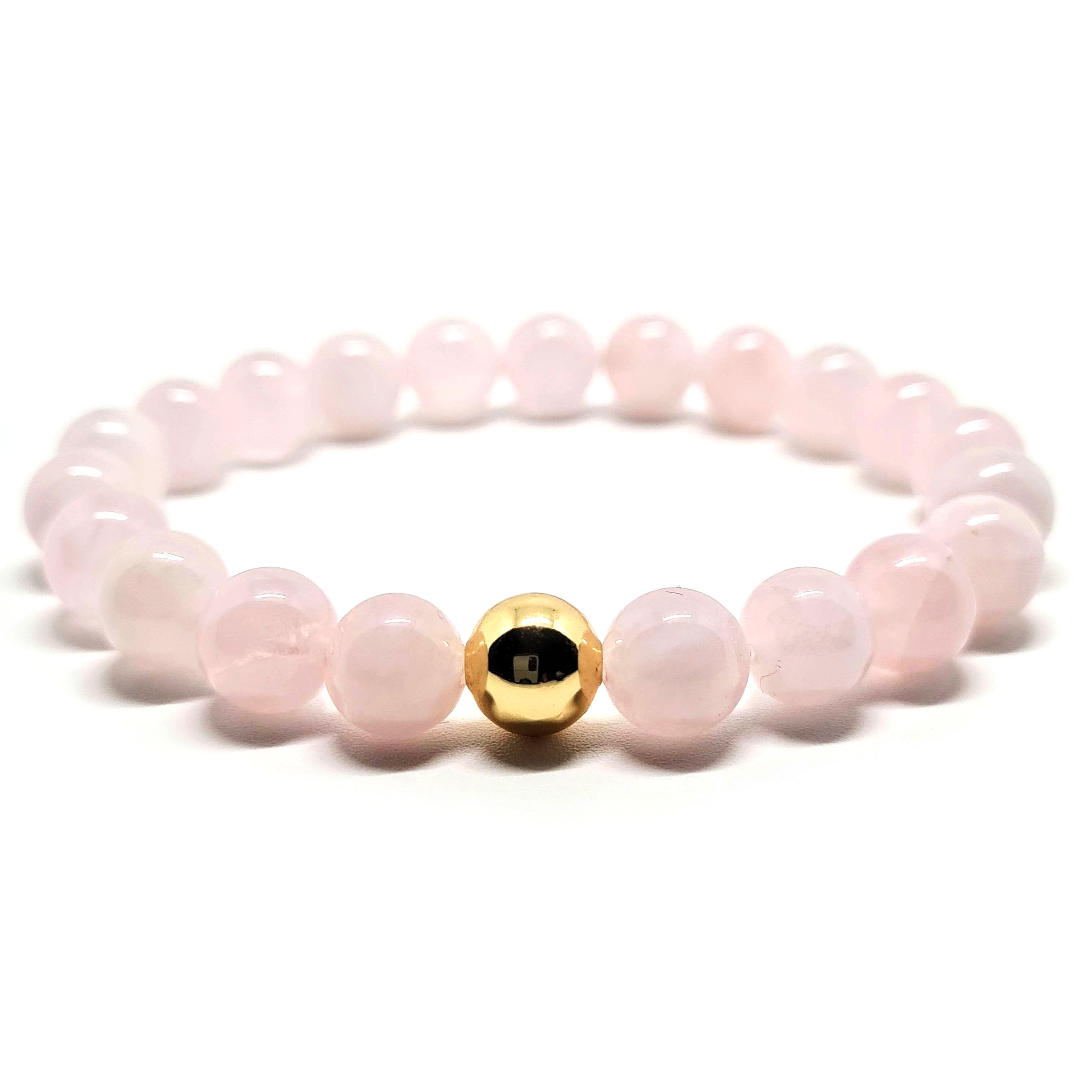 Rose Quartz Gemstone Bracelet with 14ct gold filled accessory