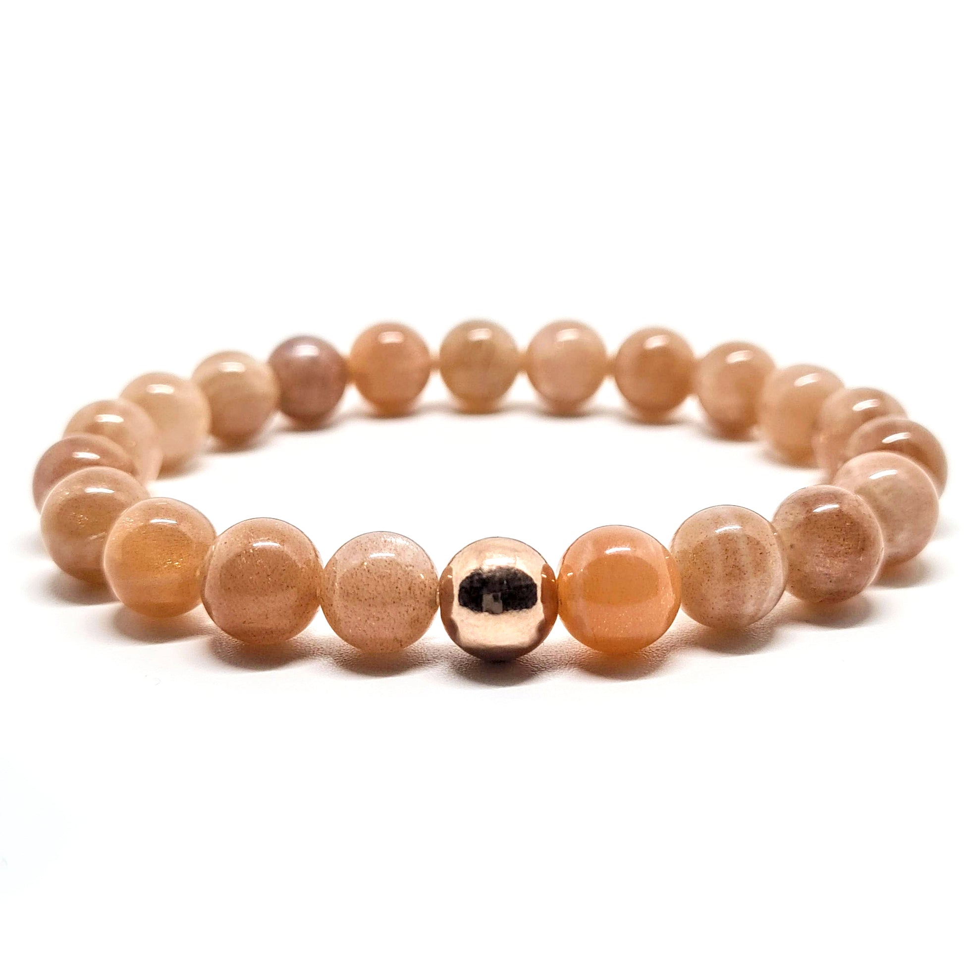 Sunstone Bracelet with Rose Gold filled accessory