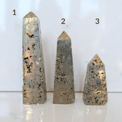 Pyrite tower crystals