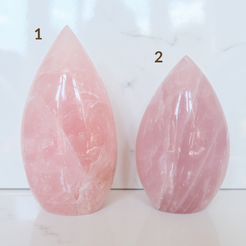 Rose quartz flame crystals