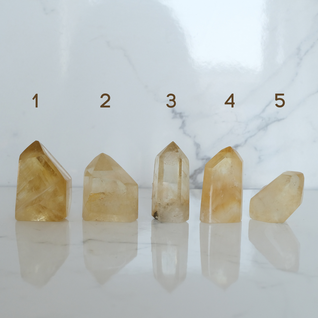Citrine point crystals