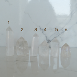 Clear quartz crystal towers