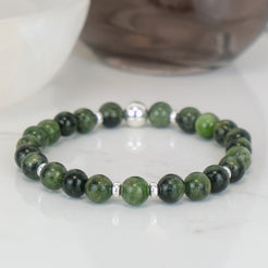 Diopside gemstone bracelet with 925 sterling silver accessories