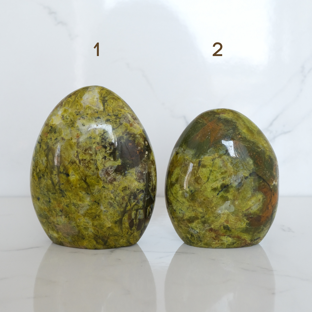 Green opal crystals