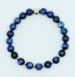 Kyanite gemstone bracelet with Gold accents from above