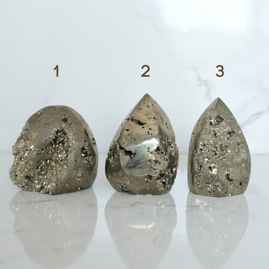 Pyrite flame crystals