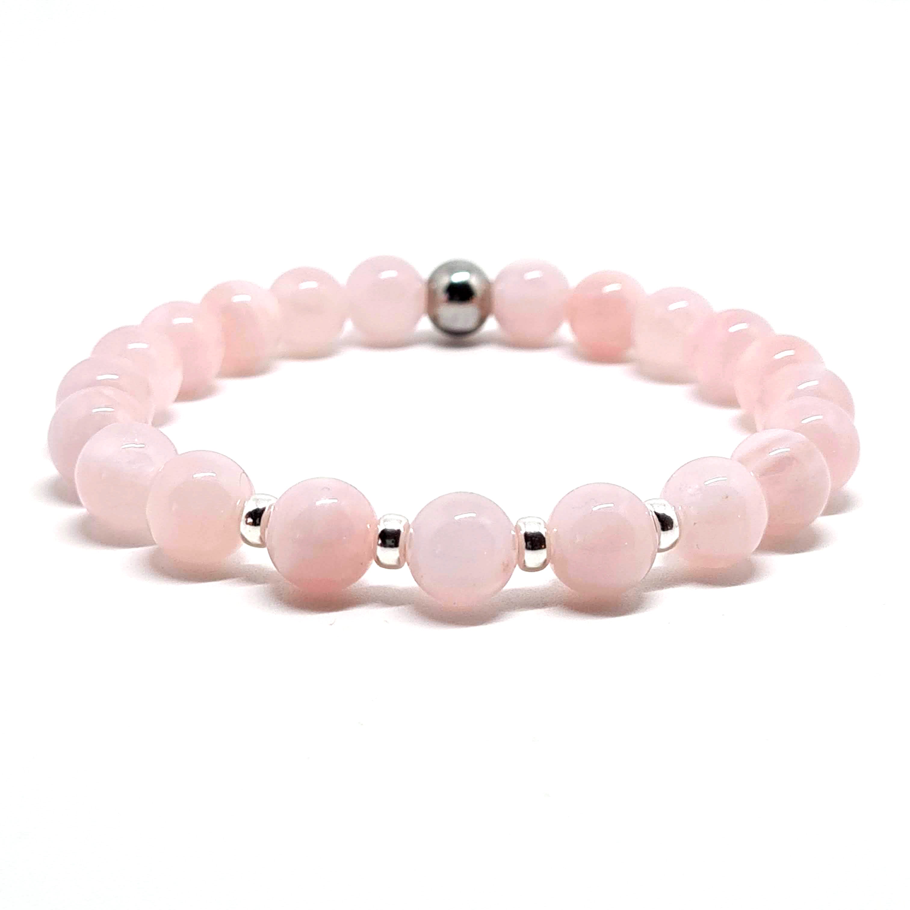 Rose Quartz Bracelet with silver accessories