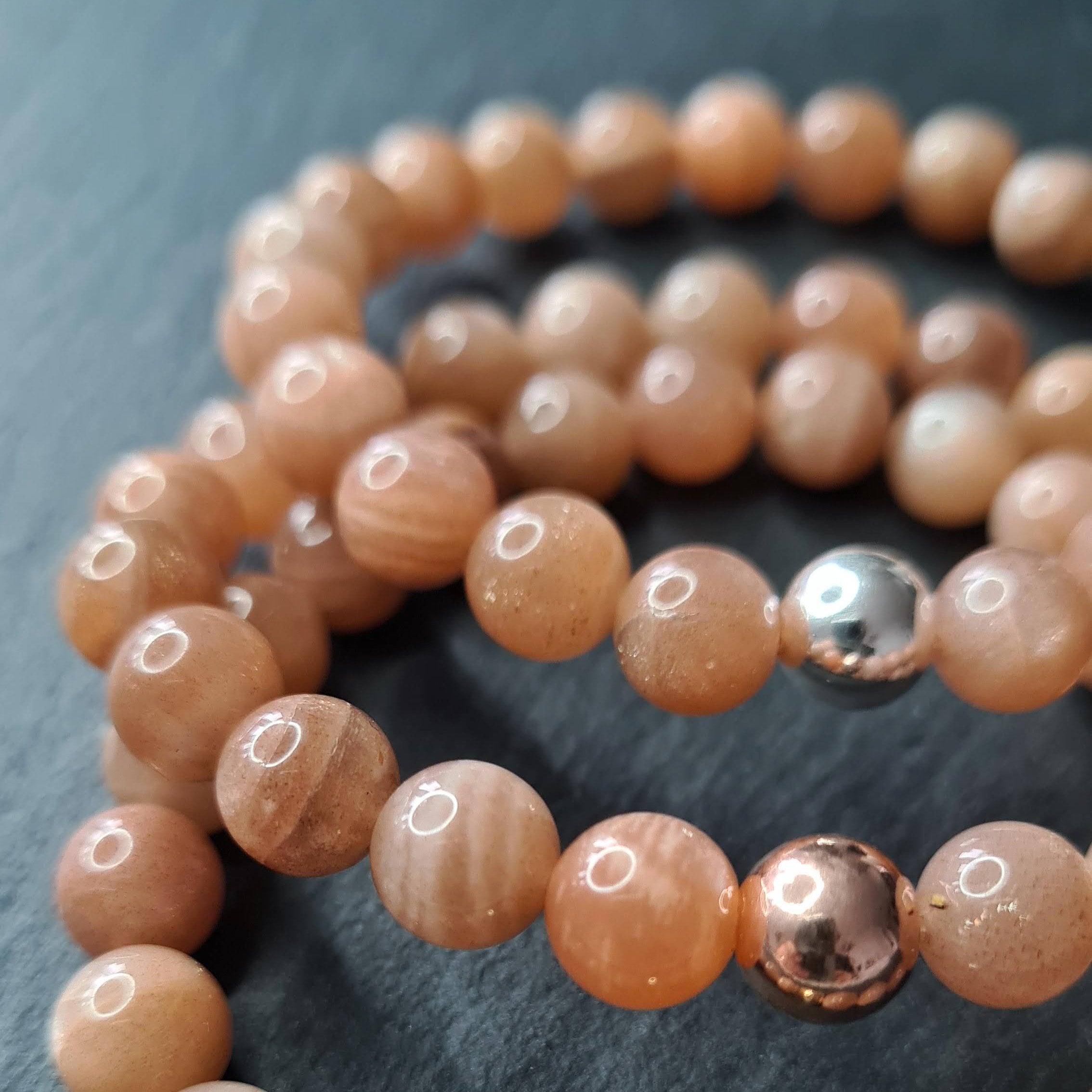 Three Sunstone Gemstone Bracelets