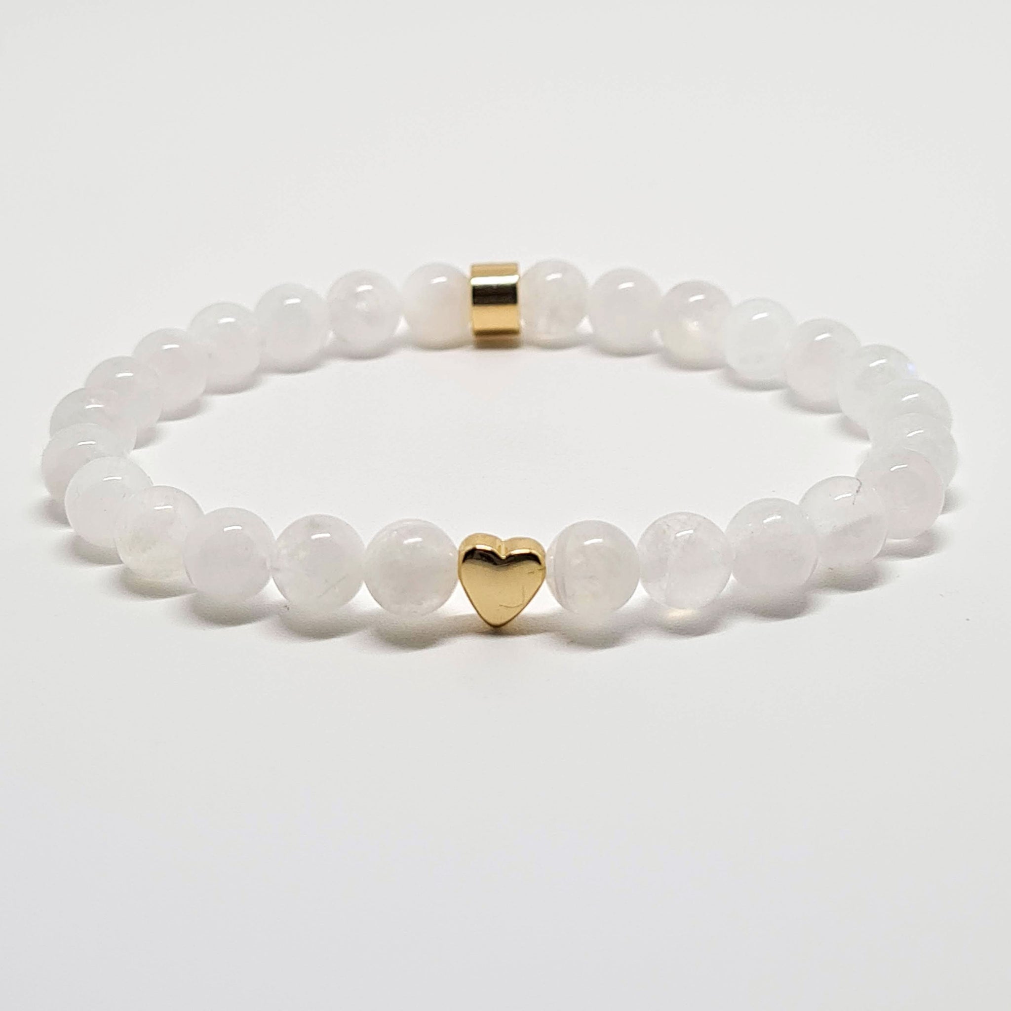 MOONSTONE ENERGY GEMSTONE BRACELET WITH LOVE HEART