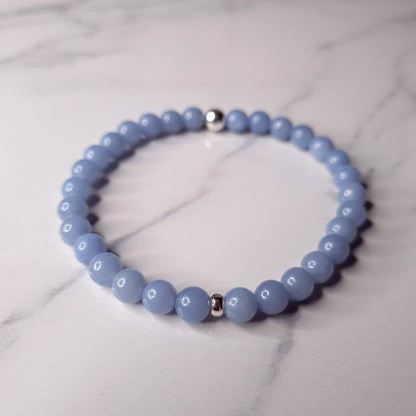 6MM ANGELITE ENERGY GEMSTONE BRACELET
