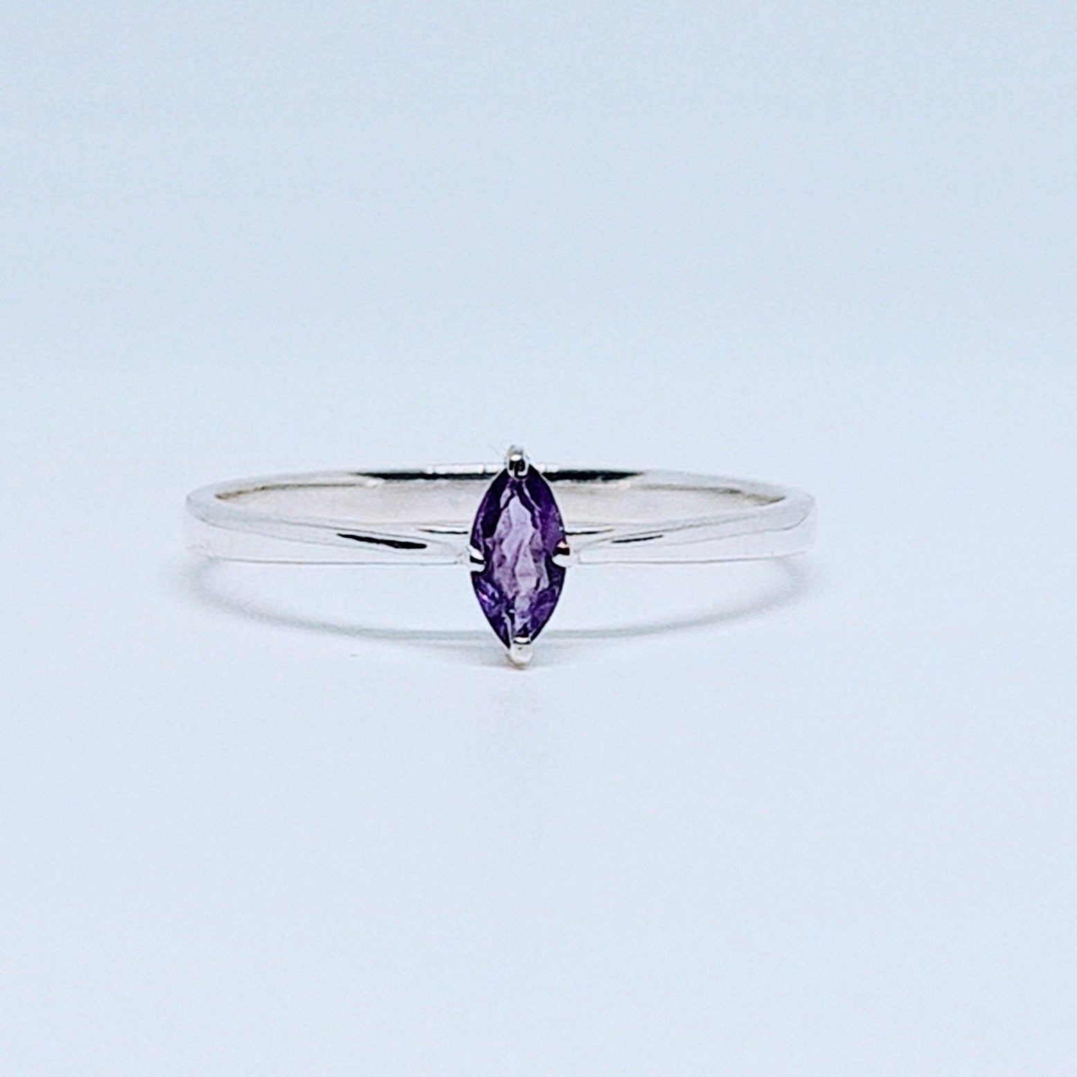 Amethyst Minimal Marquis Gemstone Ring Sample Sale