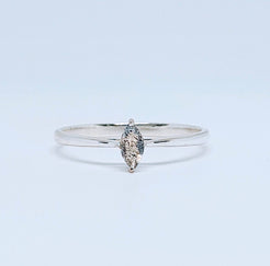 A labradorite minimal marquis gemstone ring in silver