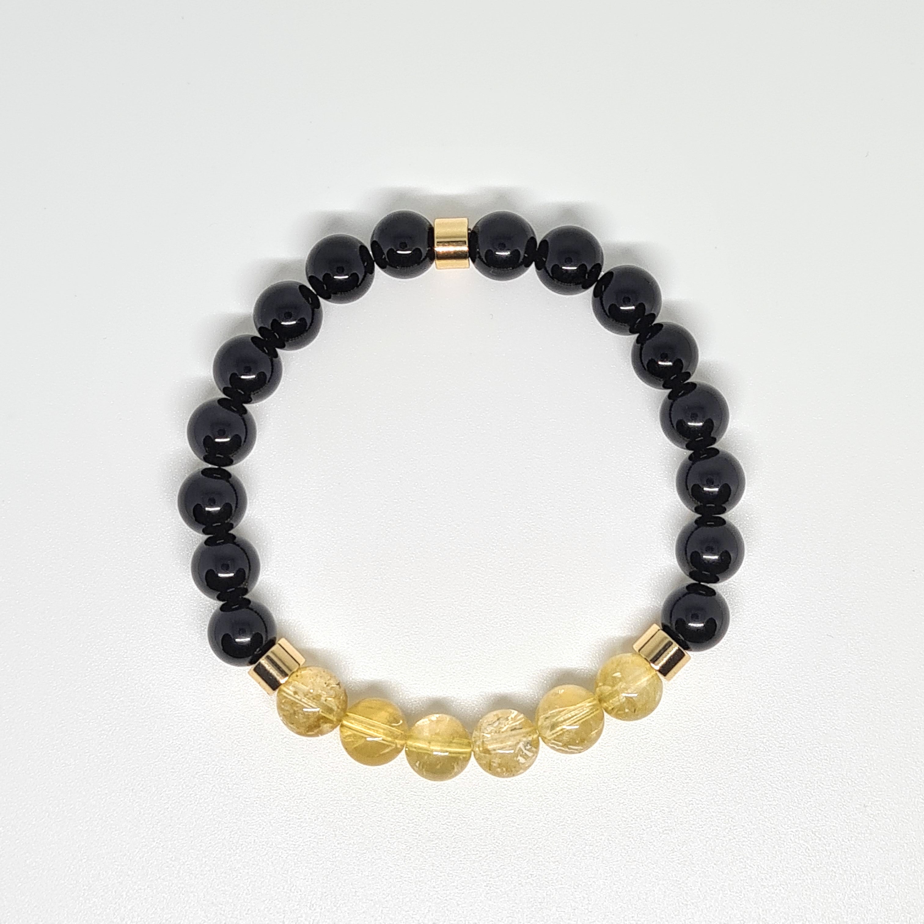 Onyx and Citrine Energy Gemstone Bracelet