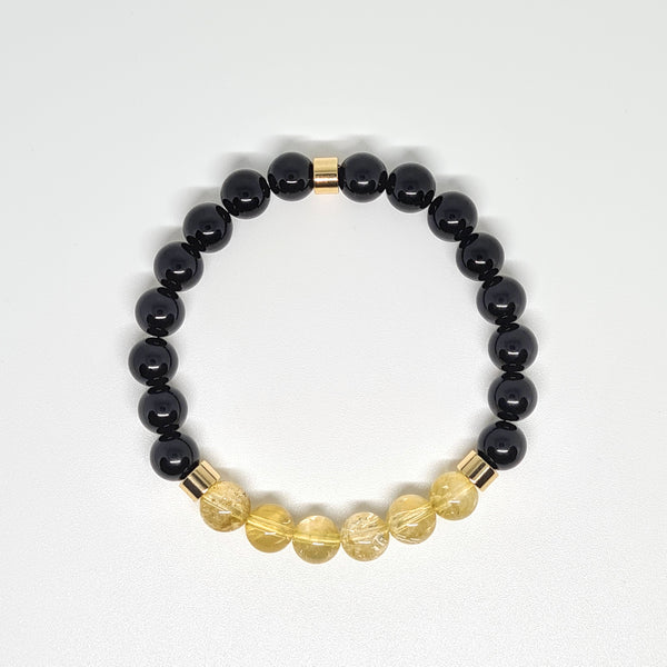 ONYX AND CITRINE ENERGY GEMSTONE BRACELET