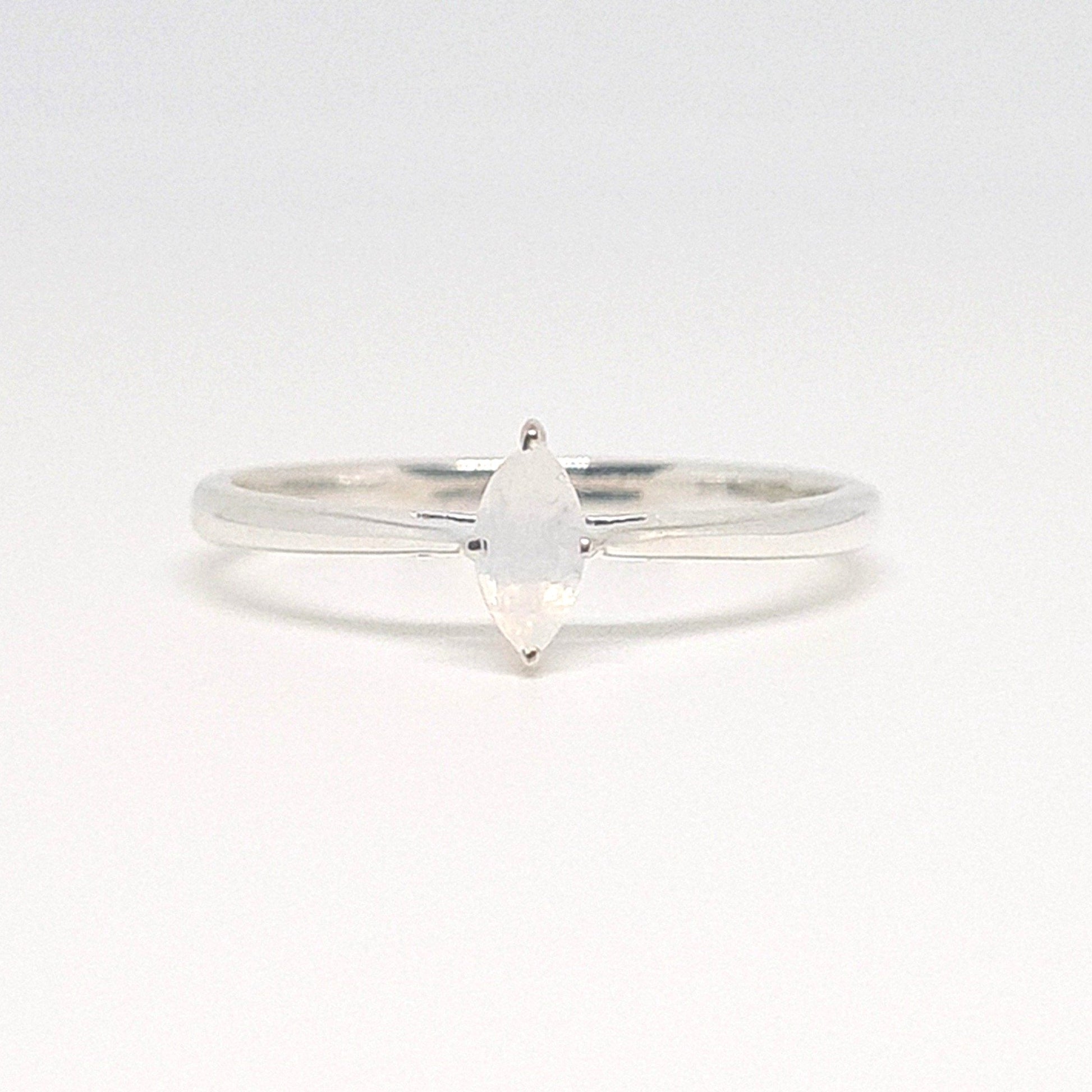 Moonstone minimal marquis gemstone ring
