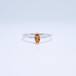 Citrine gemstone ring in marquis setting