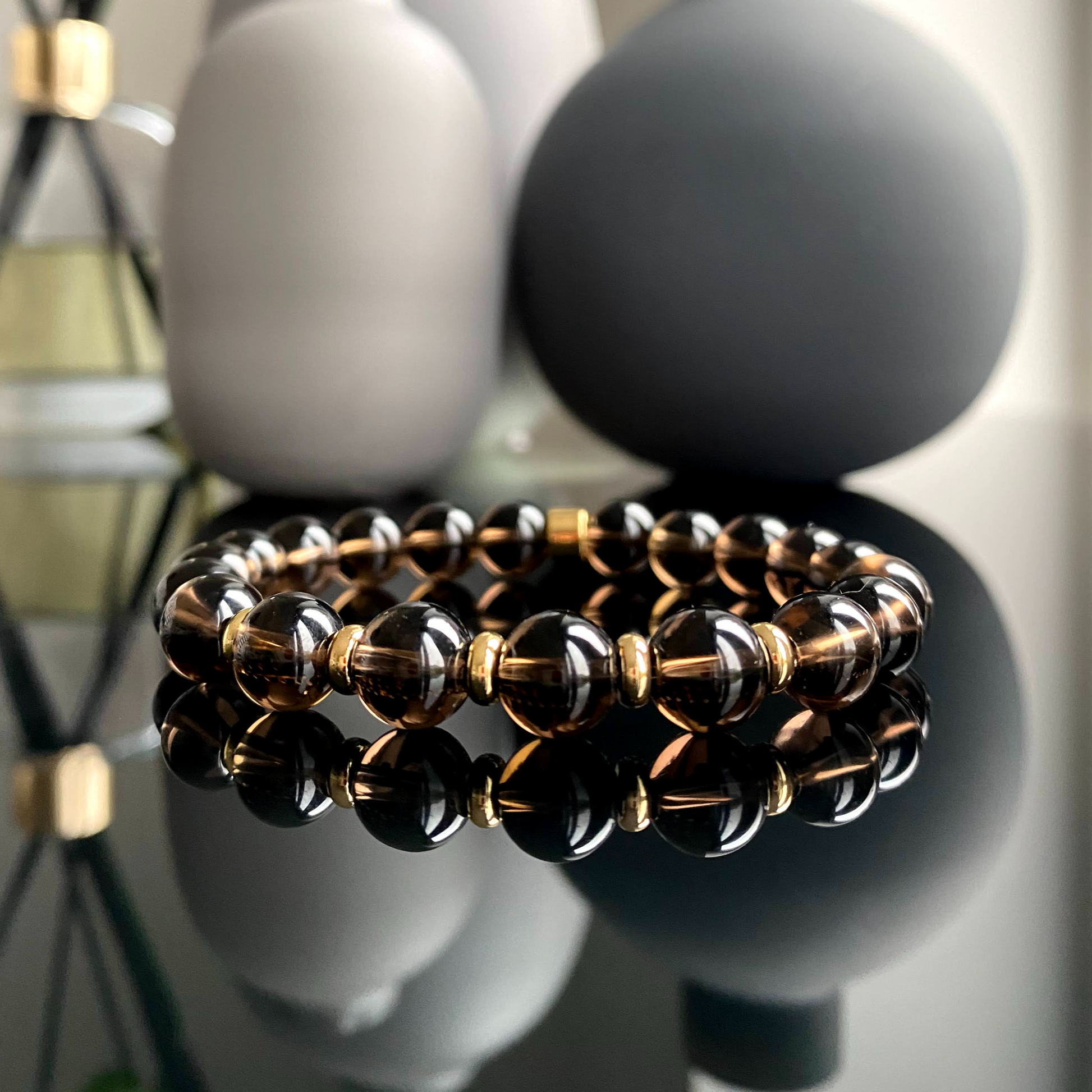 Feature photo of 8mm Smoky Quartz Bracelet