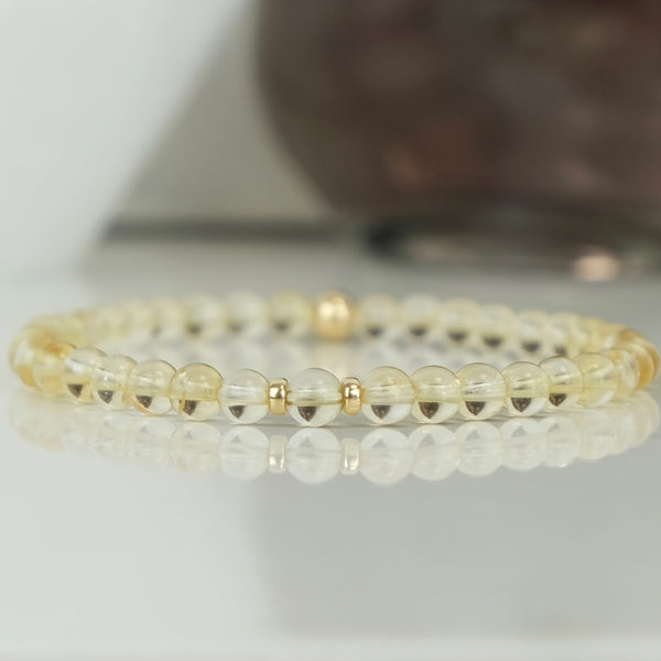 4mm Citrine energy gemstone bracelet