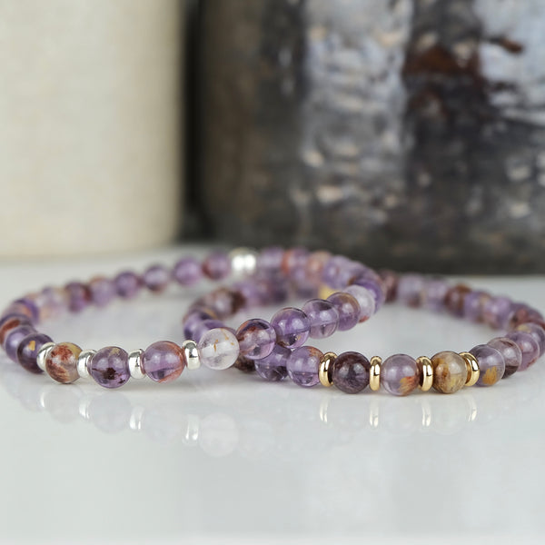 6MM PHANTOM AMETHYST ENERGY GEMSTONE BRACELET